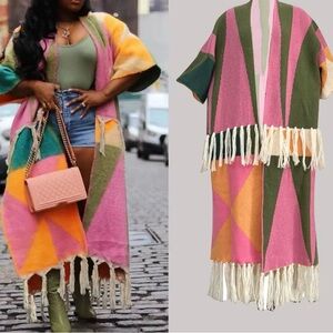 Colorful Geometric Patterned Women's Sweater